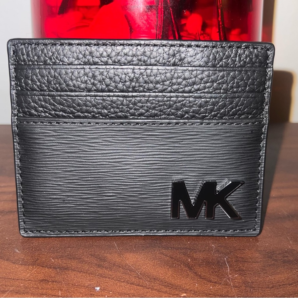 Michael Kors Black Textured Card Holder